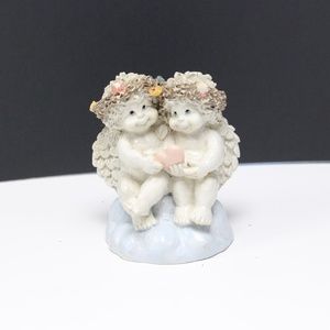 DREAMSICLES Two Cherub Angel Figurines Heart